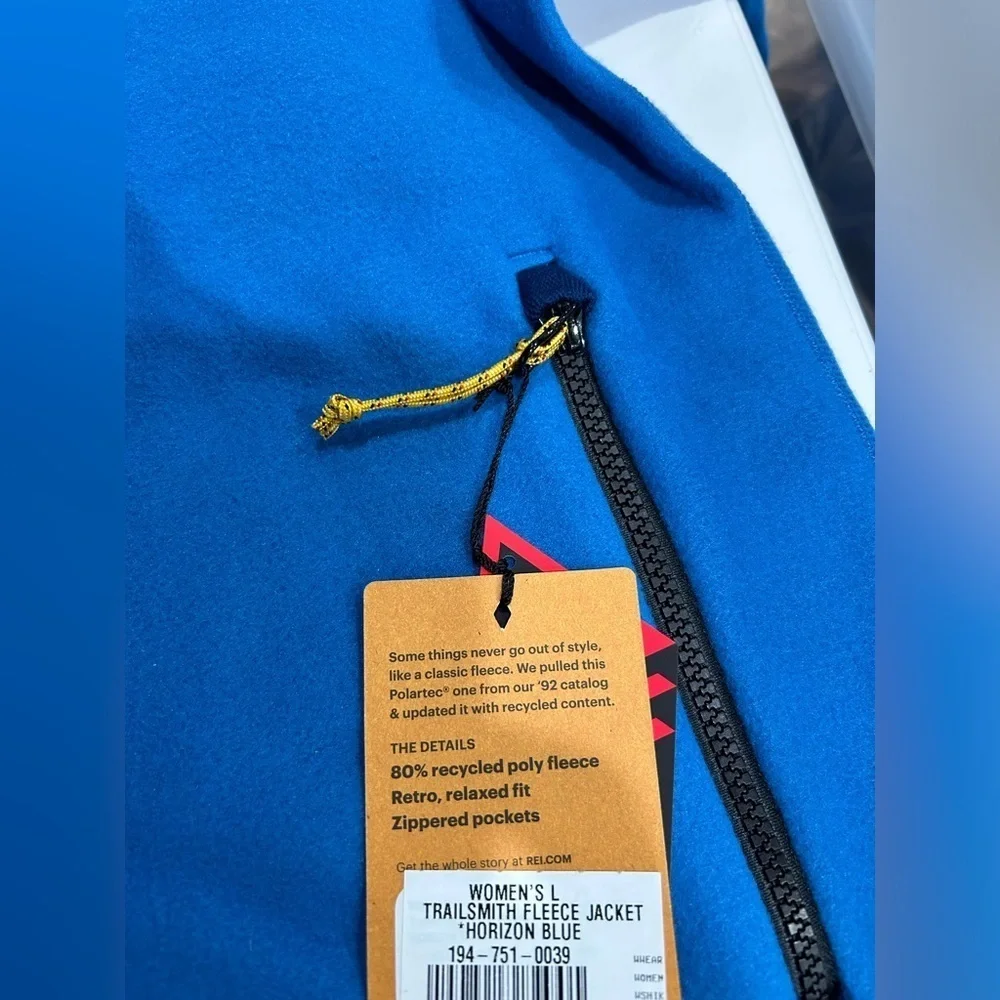 REI Women’s L Large Trailsmith Fleece Jacket NWT Horizon Blue Polartec